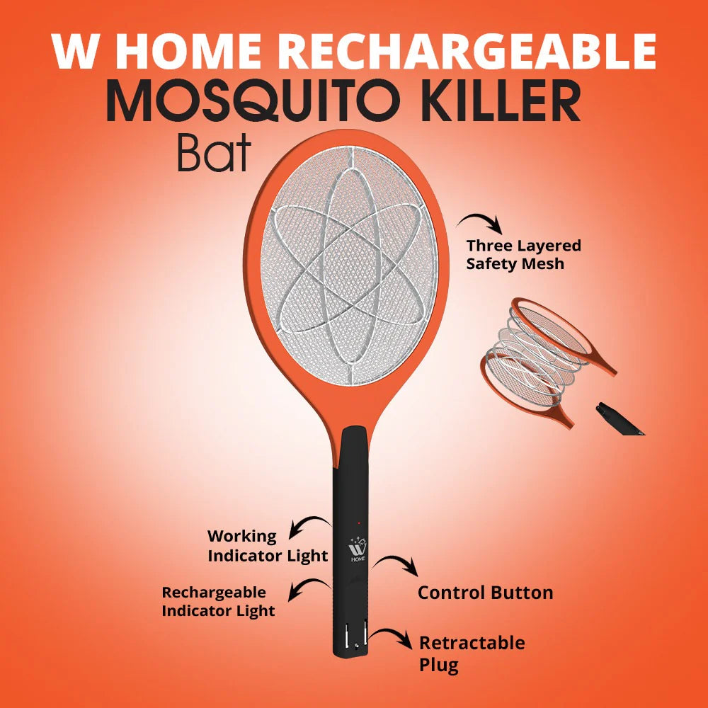 Electric Mosquito Killer Racket | Fast-Action Fly &amp; Insect Zapper with Safety Mesh
