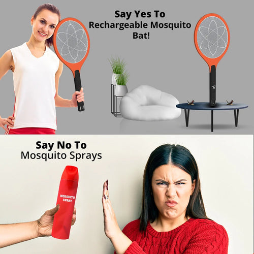 Electric Mosquito Killer Racket | Fast-Action Fly &amp; Insect Zapper with Safety Mesh