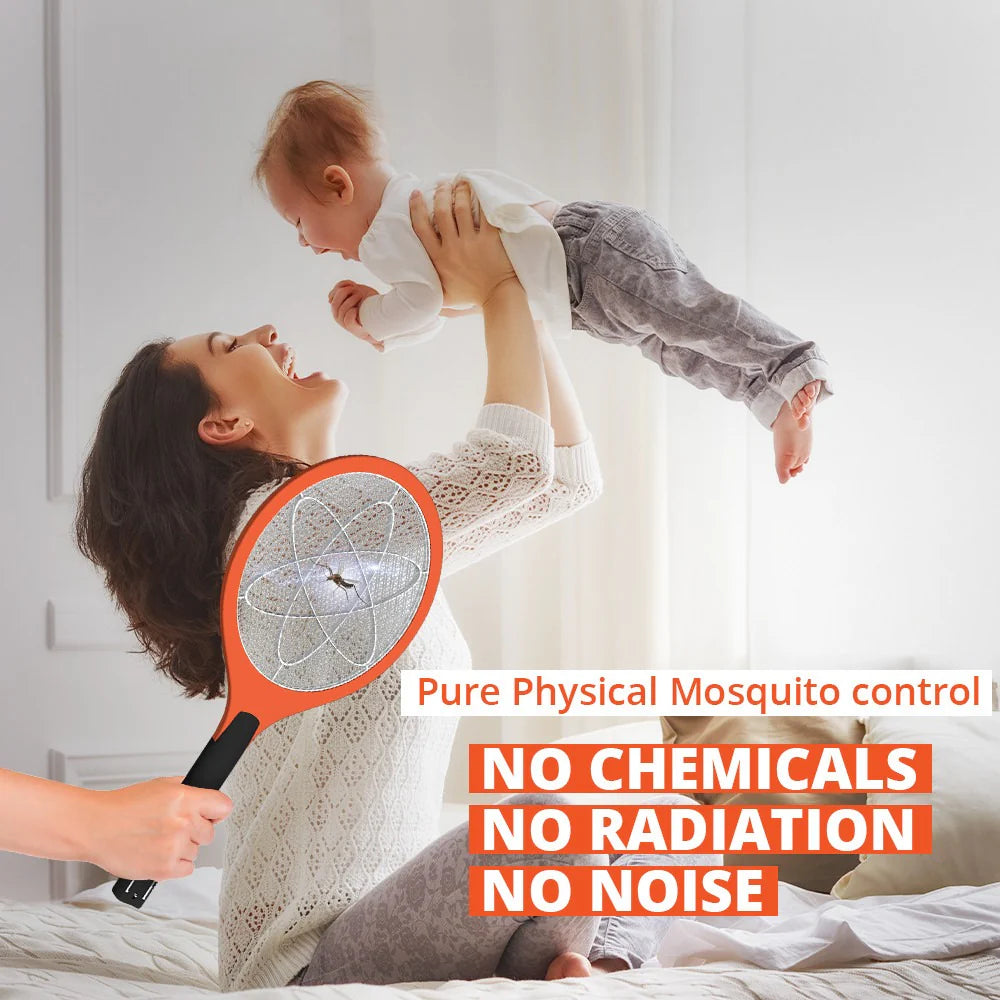 Electric Mosquito Killer Racket | Fast-Action Fly &amp; Insect Zapper with Safety Mesh